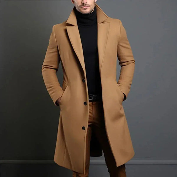 Men’s winter coat in a tailored fit with a drooping lapel and button placket - J&B; - 1 - London-stylehouse.com