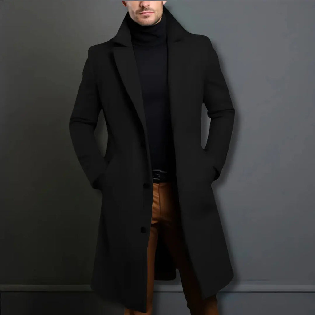 Men’s winter coat in a tailored fit with a drooping lapel and button placket - J&B; - 6 - London-stylehouse.com
