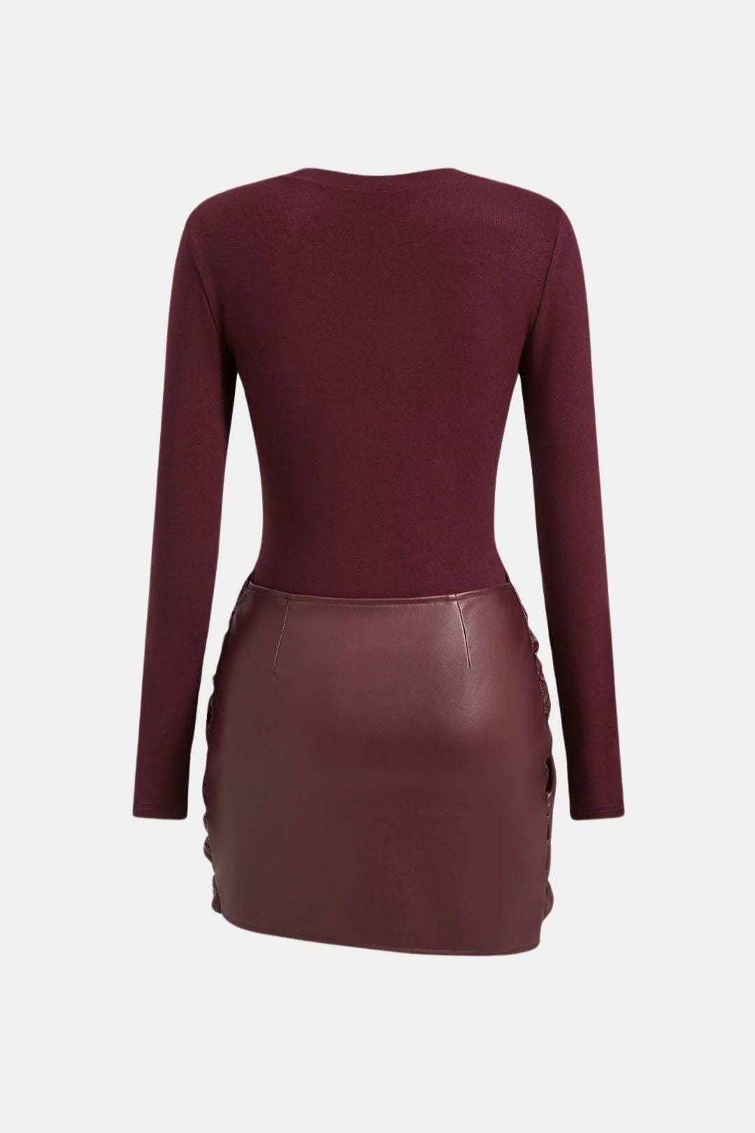 Brigitte – Elegant Patchwork Wrap Dress - Image 2