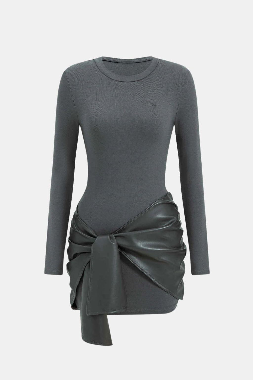Brigitte – Elegant Patchwork Wrap Dress - Image 7