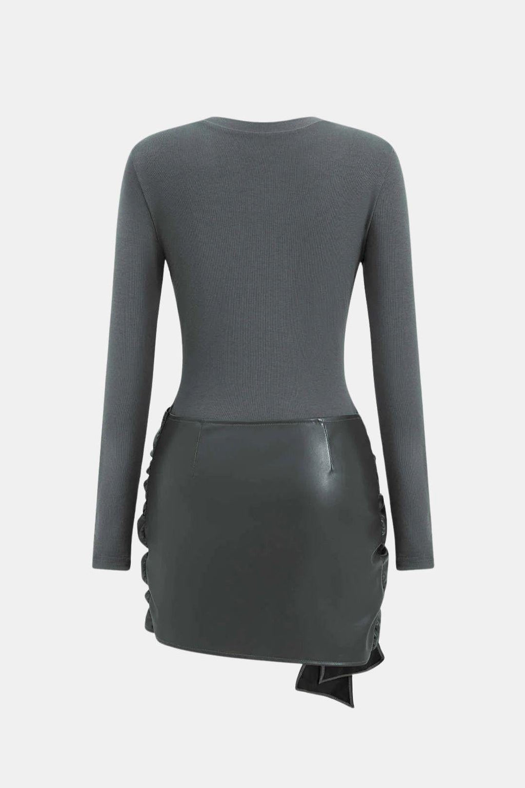 Brigitte – Elegant Patchwork Wrap Dress - Image 8