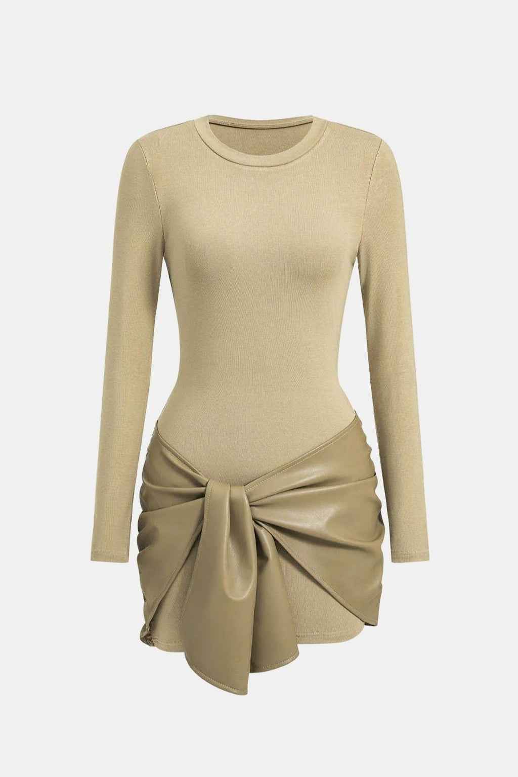 Brigitte – Elegant Patchwork Wrap Dress - Image 9