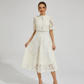 Ines – Women Lace Detail Midi Dress - Image 1