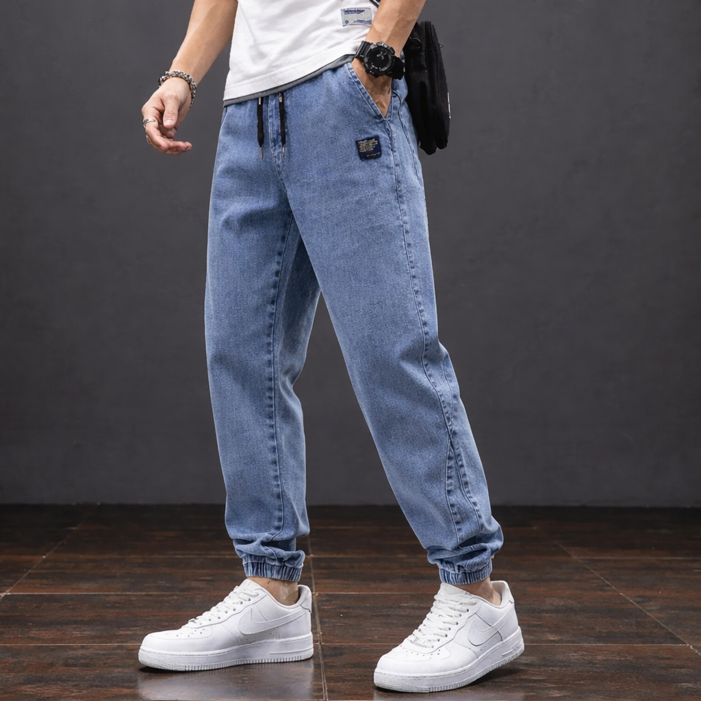 Ethan – Men Jogger Jeans with Drawstring Pants - Image 1