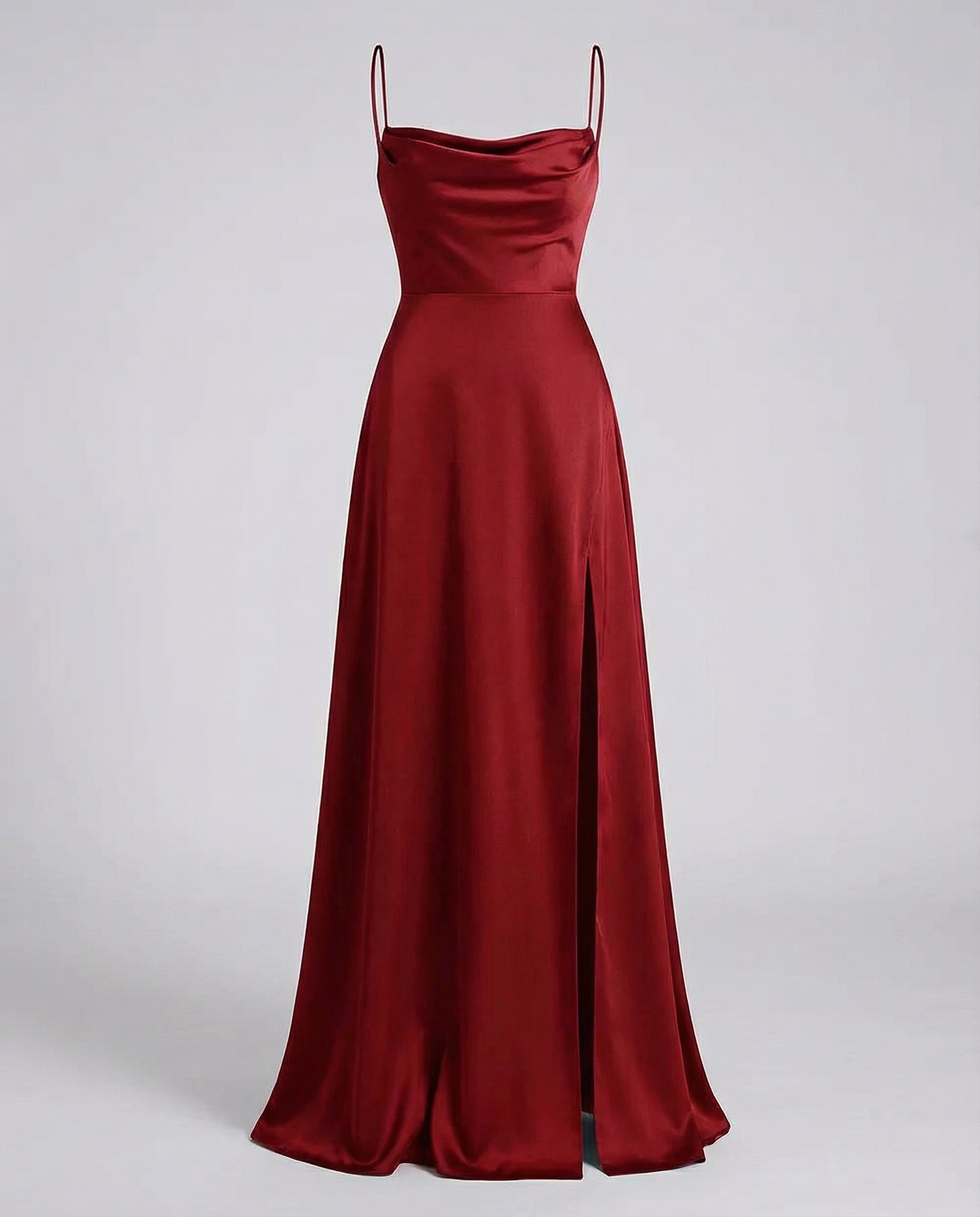 Evening Dress Women's Silky Look with Side Slit - Image 4