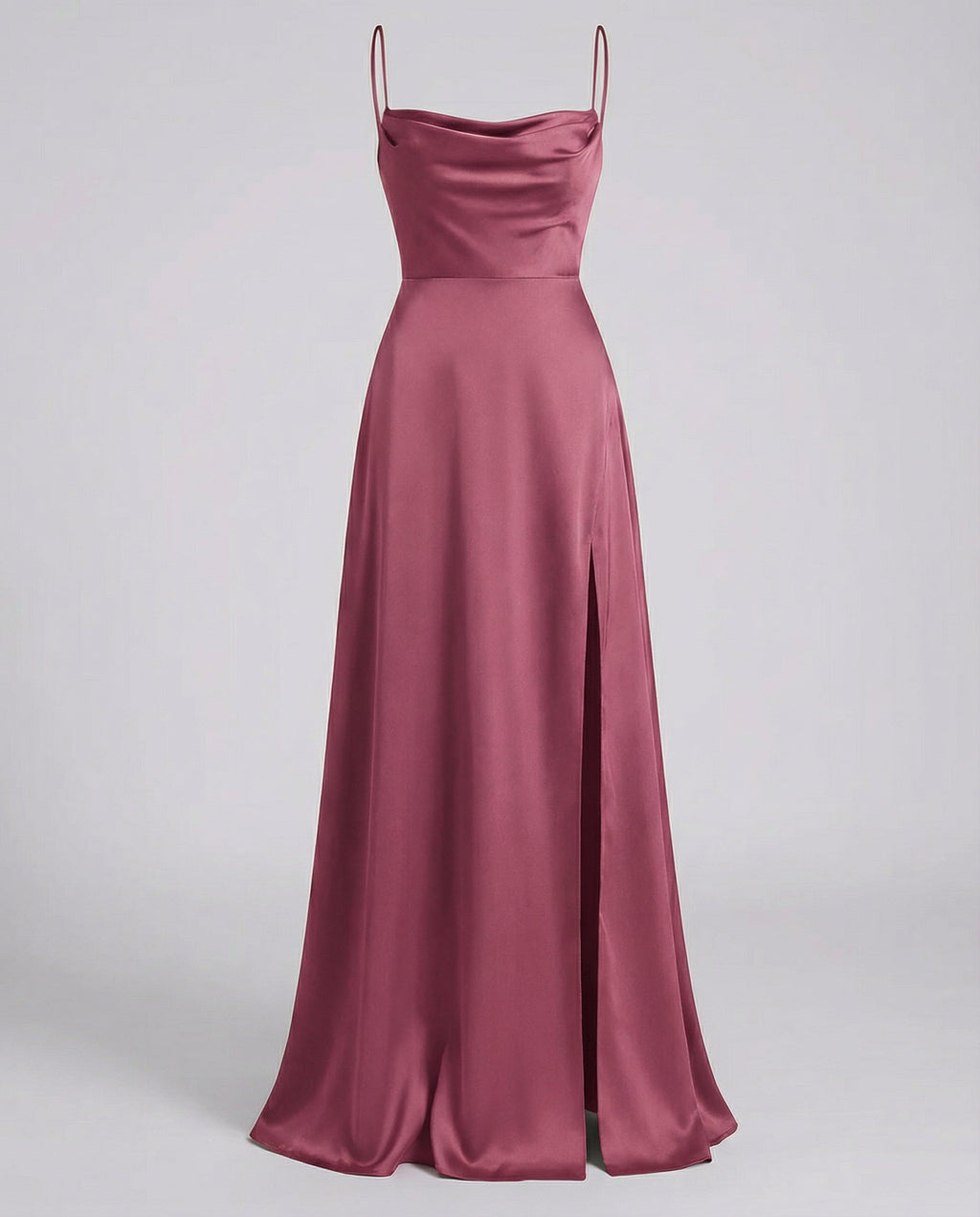 Evening Dress Women's Silky Look with Side Slit - Image 7