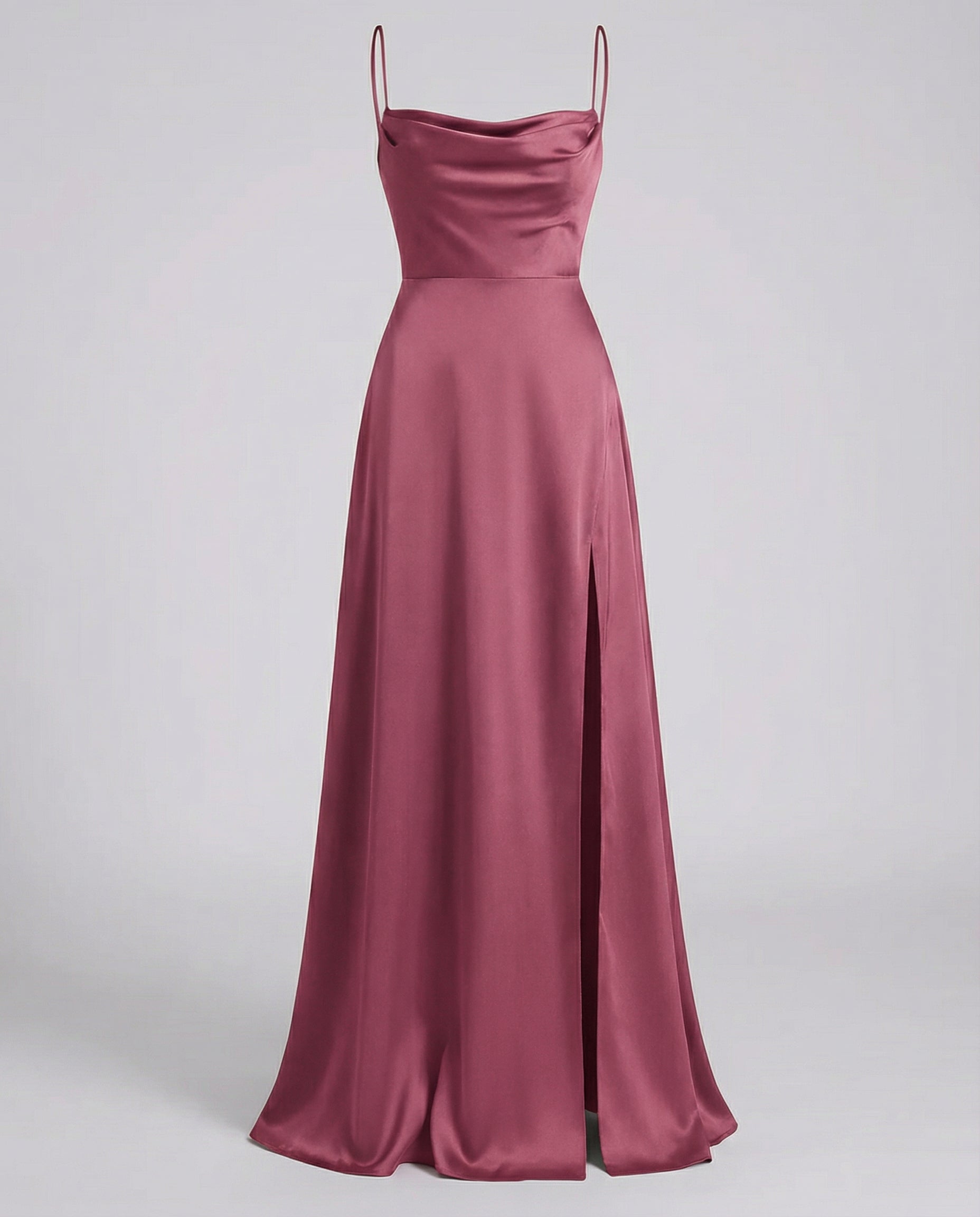 Evening Dress Women's Silky Look with Side Slit - Image 7