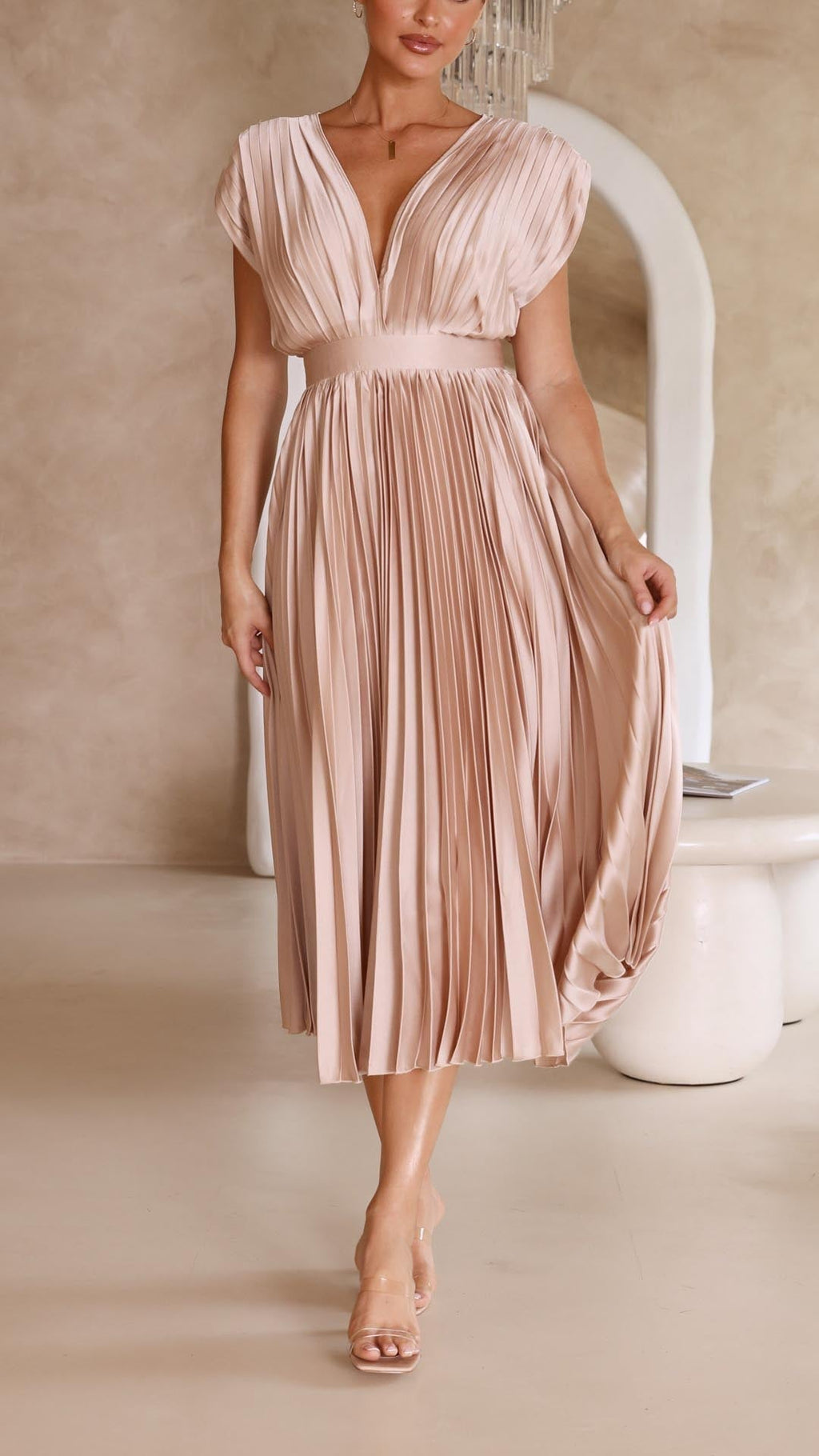 Paula – Women Pleated Maxi Dress - Image 6