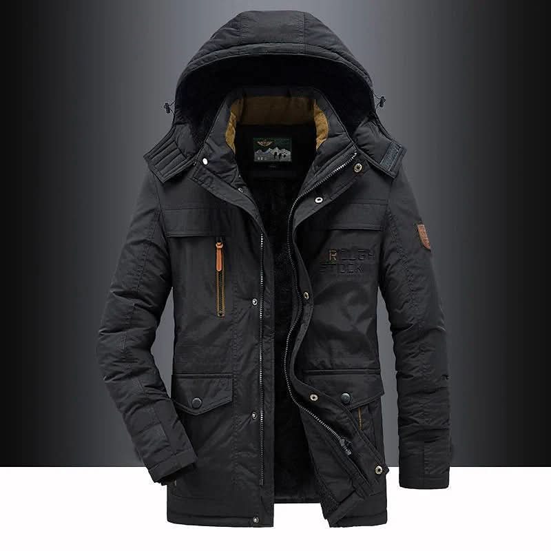 Men’s padded jacket with detachable hood and fleece lining - J&B; - 5 - London-stylehouse.com