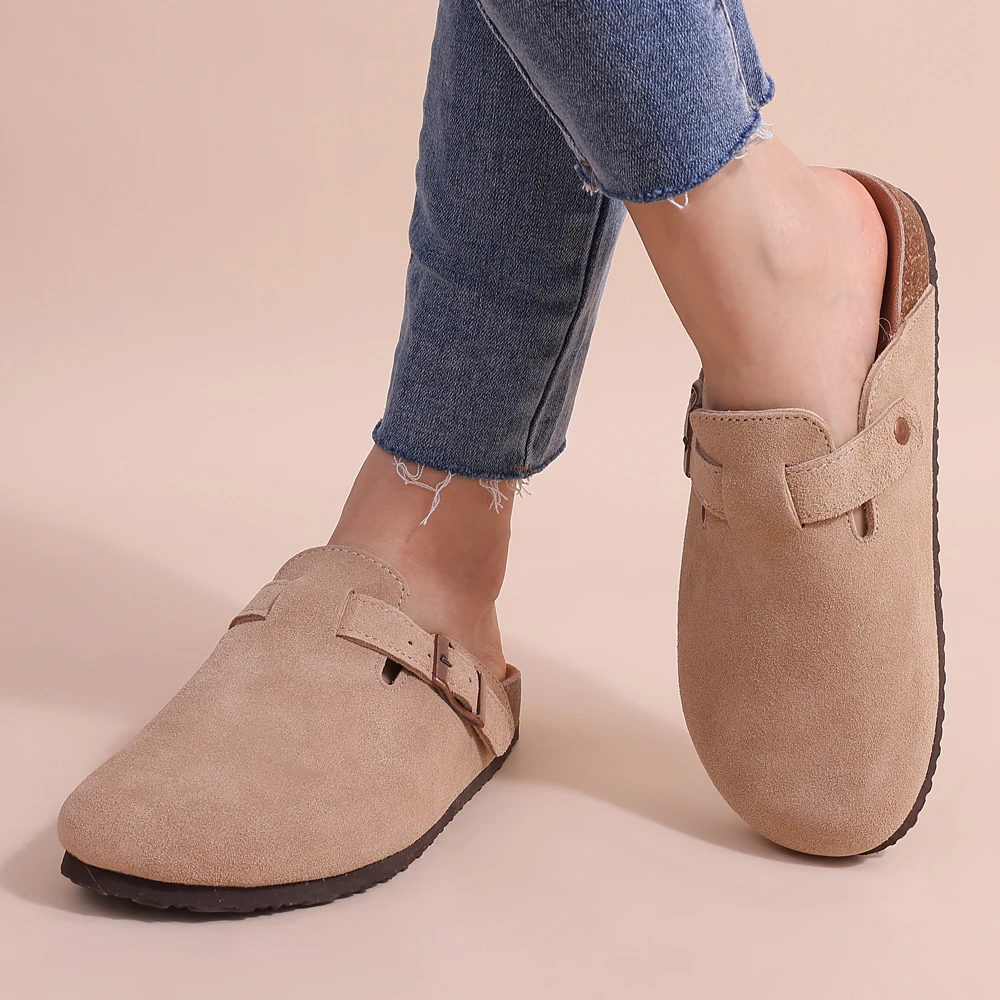 Petra – Women Suede Slip-On Clogs - Image 2