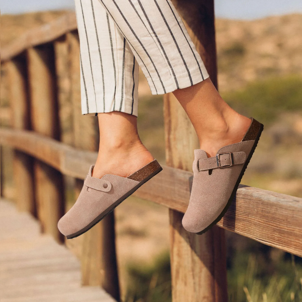 Petra – Women Suede Slip-On Clogs - Image 8
