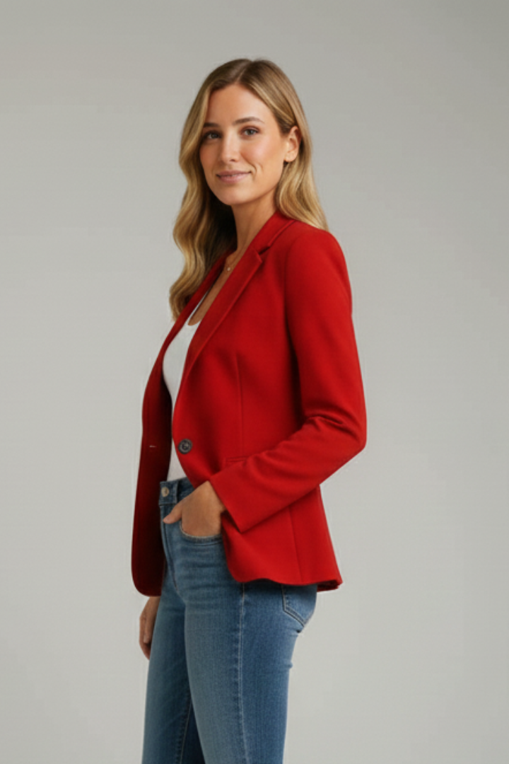 Women’s blazer with a drooping lapel and one button - J&B; - 7 - London-stylehouse.com
