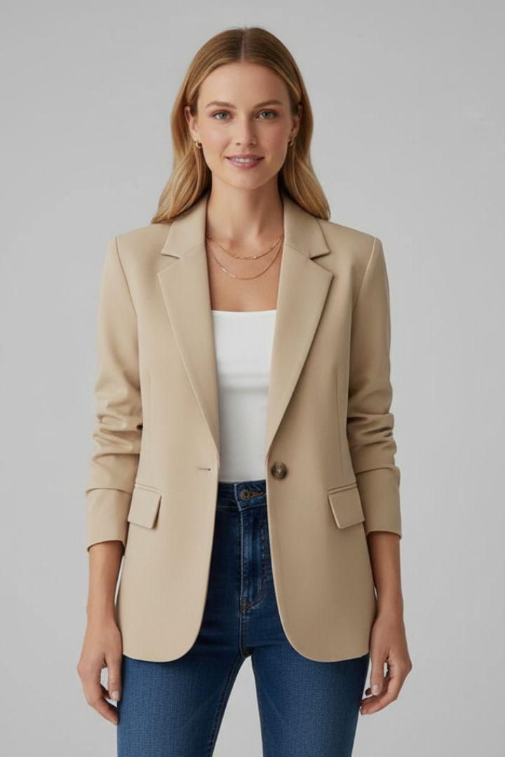 Women’s blazer with a drooping lapel and one button - J&B; - 4 - London-stylehouse.com