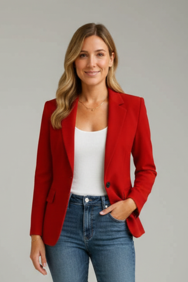 Women’s blazer with a drooping lapel and one button - J&B; - 6 - London-stylehouse.com