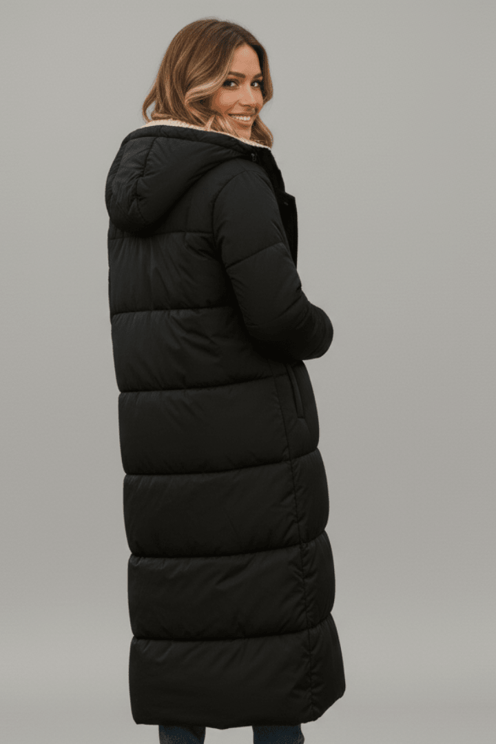 Long women’s down coat with hood and soft lining - J&B; - 10 - London-stylehouse.com