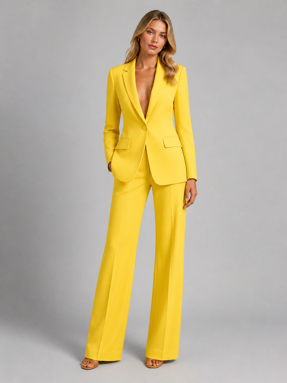 Women’s outfit: Fitted blazer and wide-leg trousers - J&B; - 4 - London-stylehouse.com