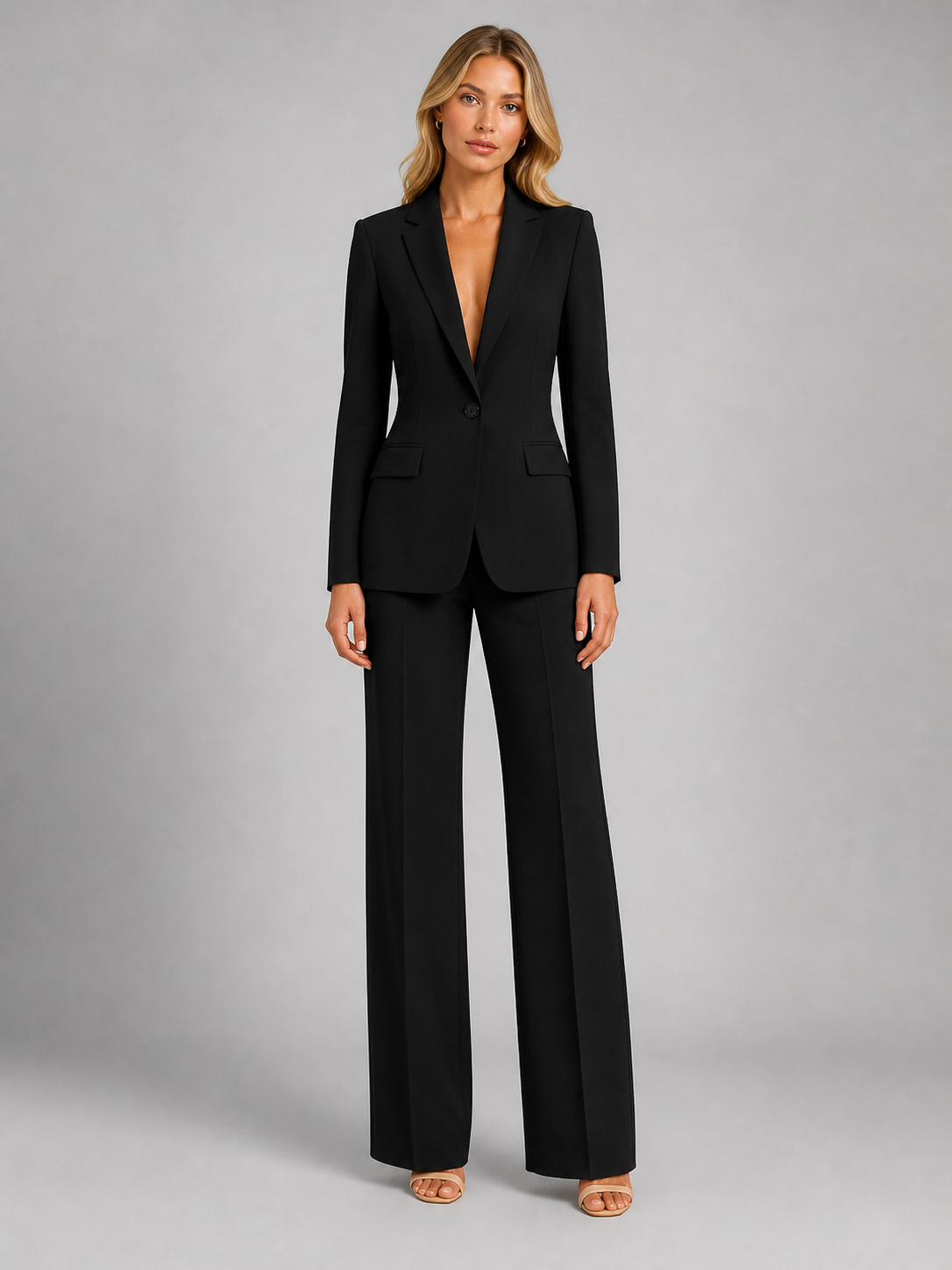 Women’s outfit: Fitted blazer and wide-leg trousers - J&B; - 2 - London-stylehouse.com