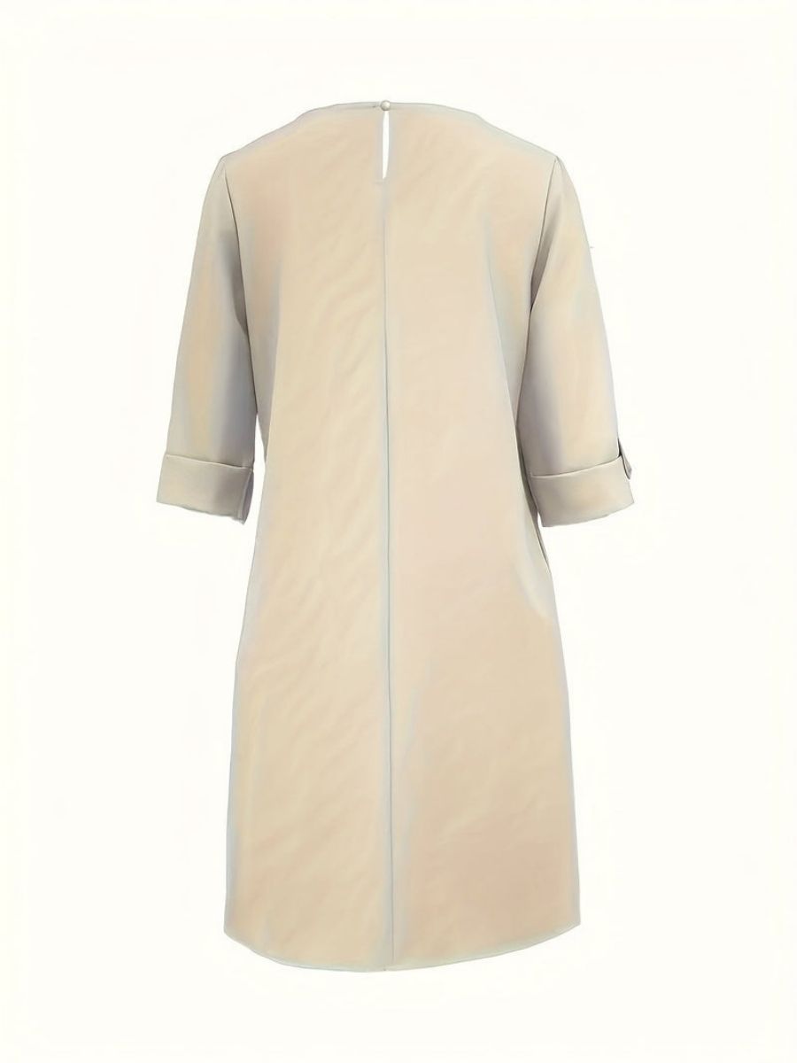 Midi Dress Women with 3/4 Sleeves and Relaxed Fit - Image 7