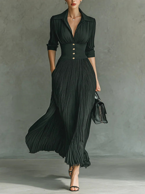 Annika – Women Pleated Maxi Dress - Image 1