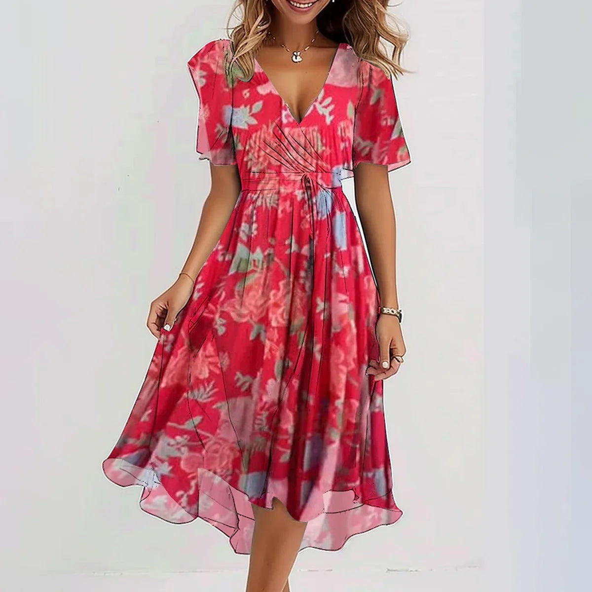 Cornelia – Women Floral Print Midi Dress - Image 5