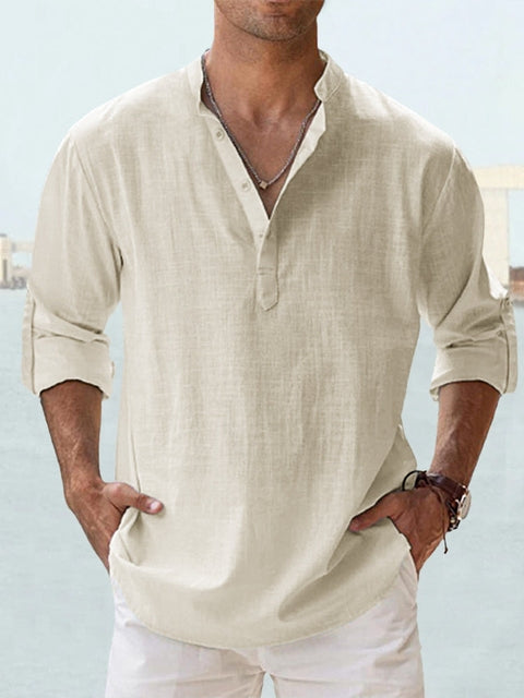 Lukas – Men's Relaxed Classic Long Sleeve Button Shirt - Image 12