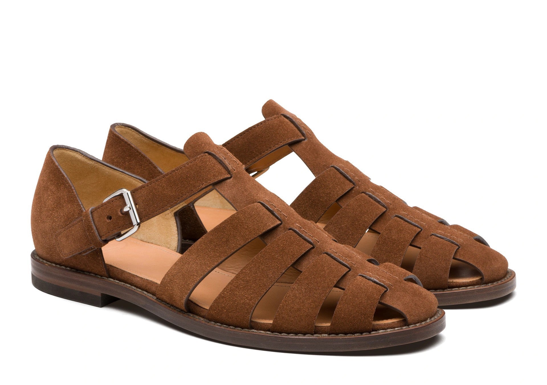 David – Men’s Leather Sandals Roman Style with Buckle - Image 6