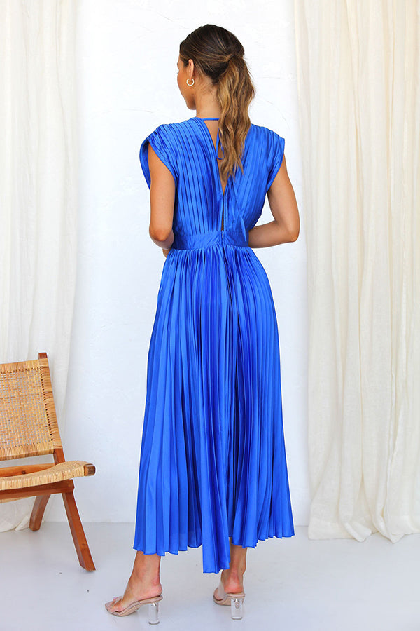 Mia – Women Satin Pleated Maxi Dress - Image 9