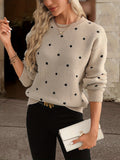 Women’s polka-dot jumper – Round neckline and loose fit - J&B; - 1 - London-stylehouse.com