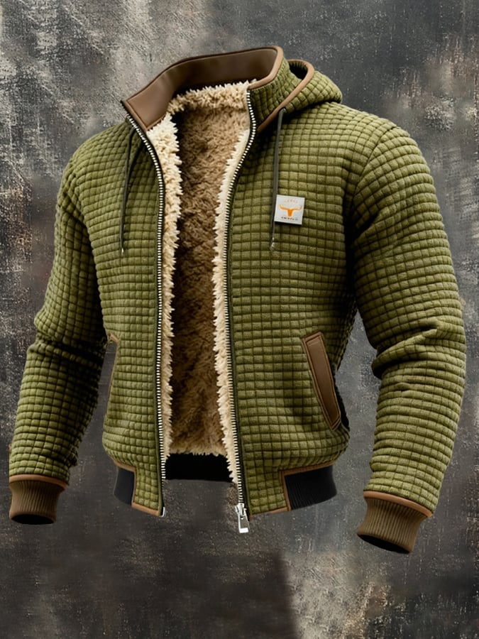 Liam – Sherpa-Lined Quilted Zip Hoodie for Men