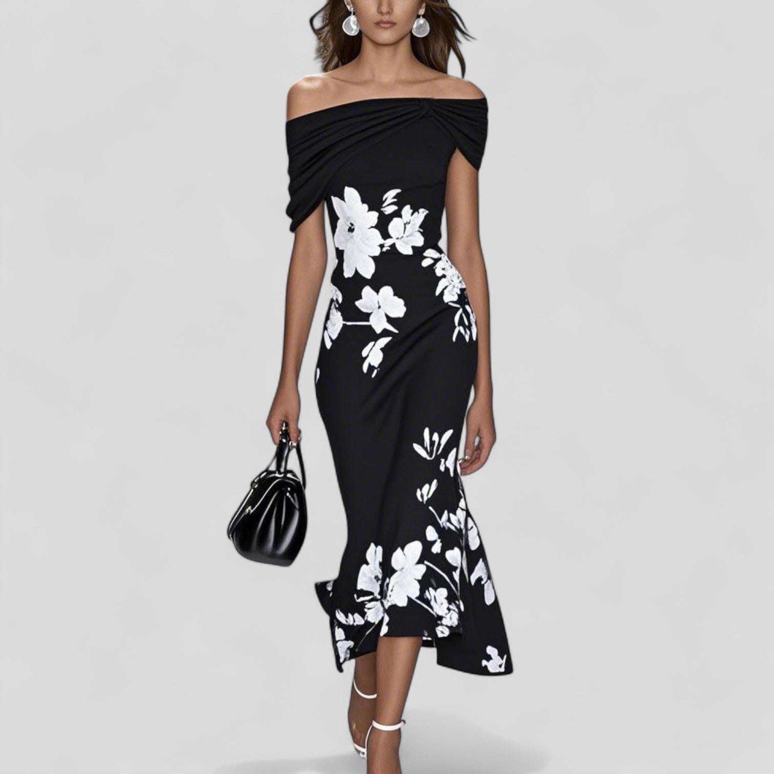 Kirsten – Women  Off-Shoulder Ruffle Hem Dress - Image 3