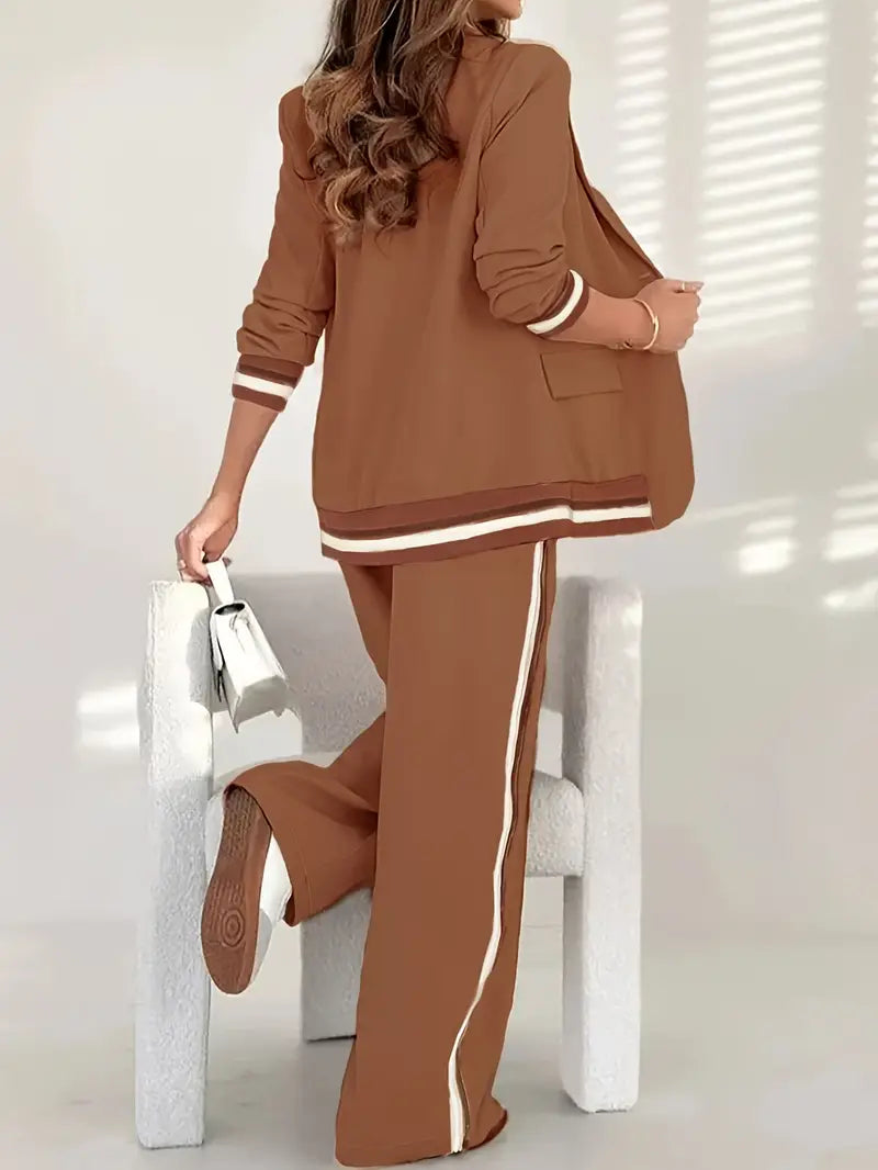 Set comprising a blazer and wide-leg trousers for women with a sporty touch - J&B; - 9 - London-stylehouse.com