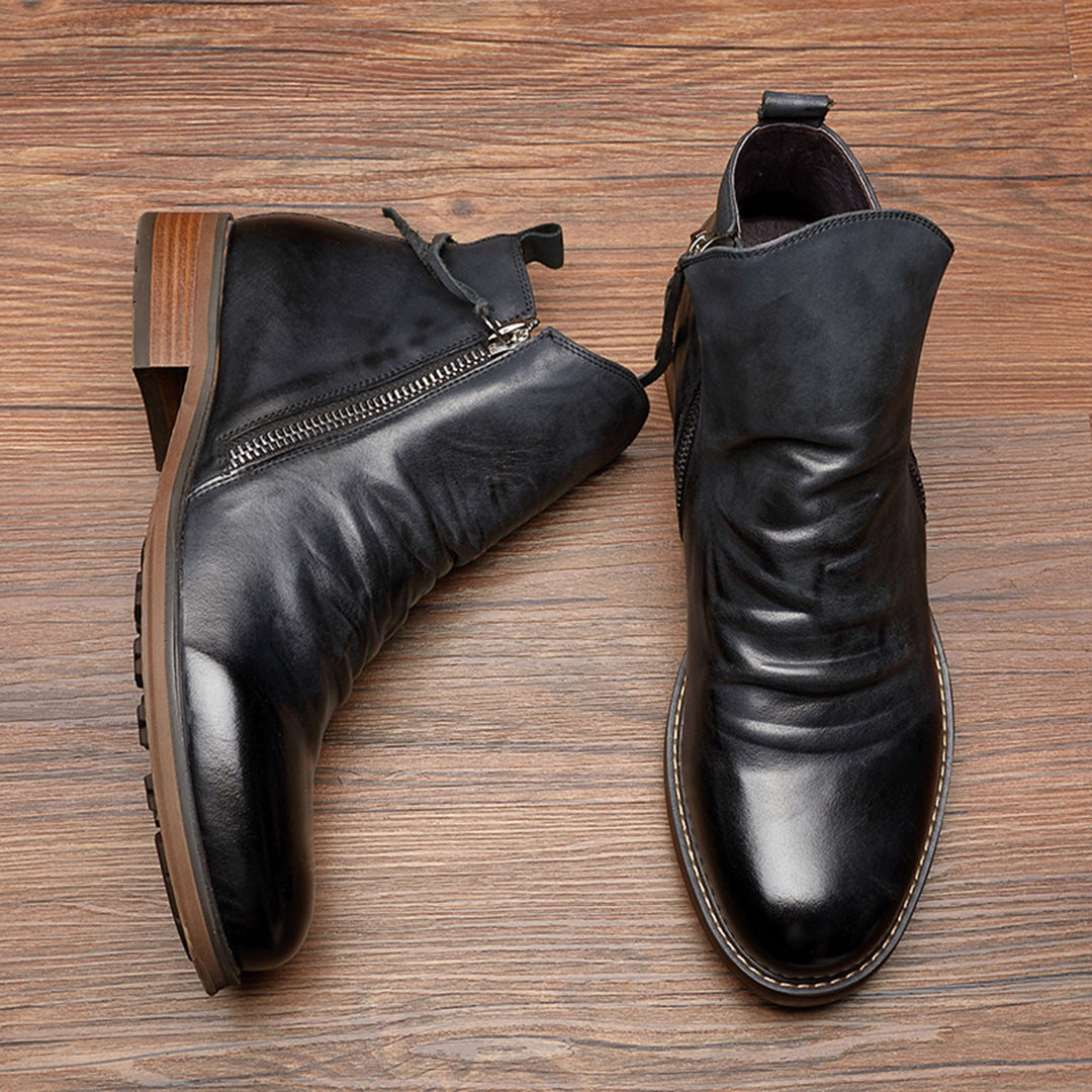 Men’s ankle boots with a zip and a soft drape - J&B; - 2 - London-stylehouse.com