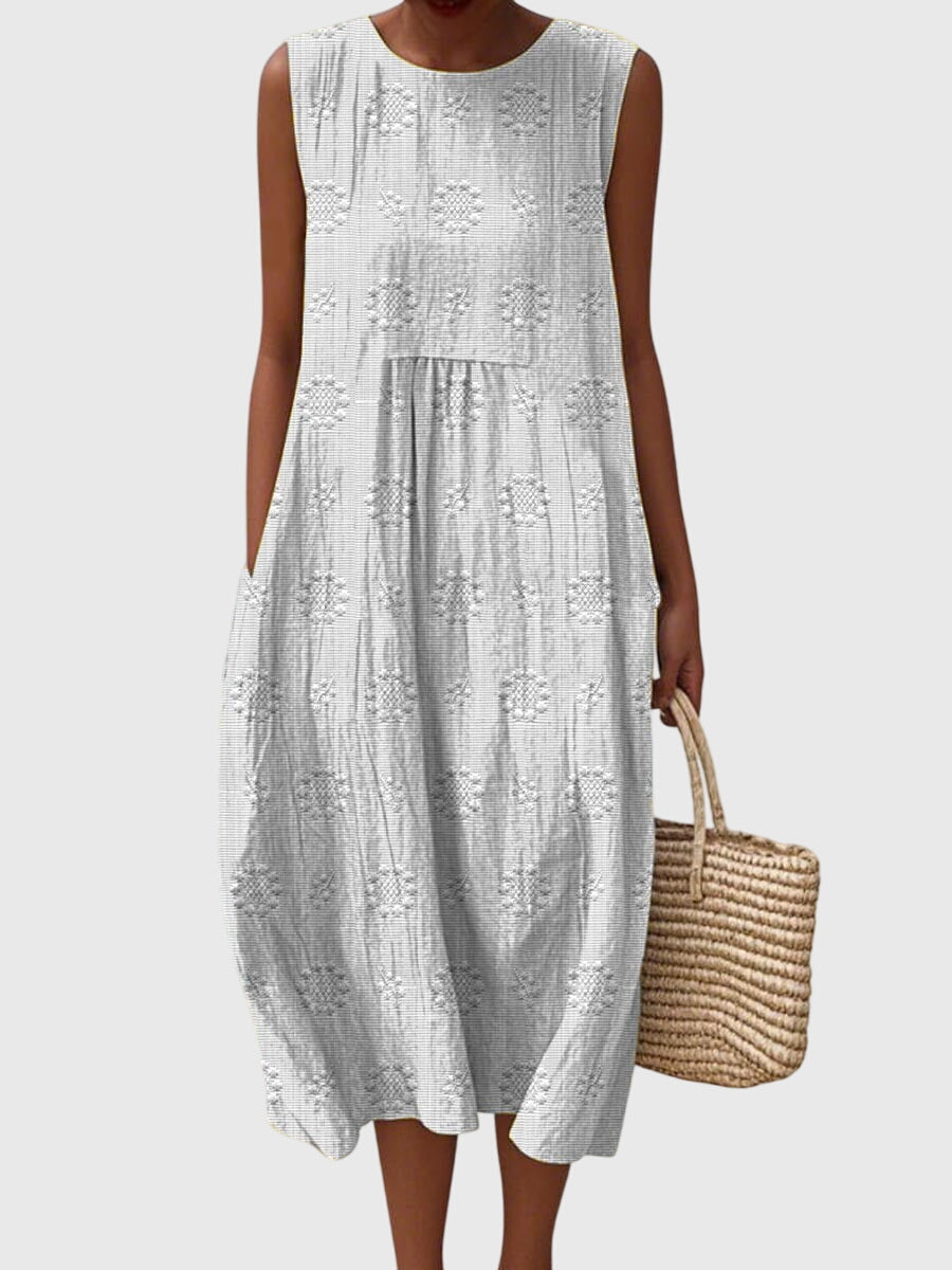 Eliza – Embroidered Sleeveless Midi Dress Womenswear