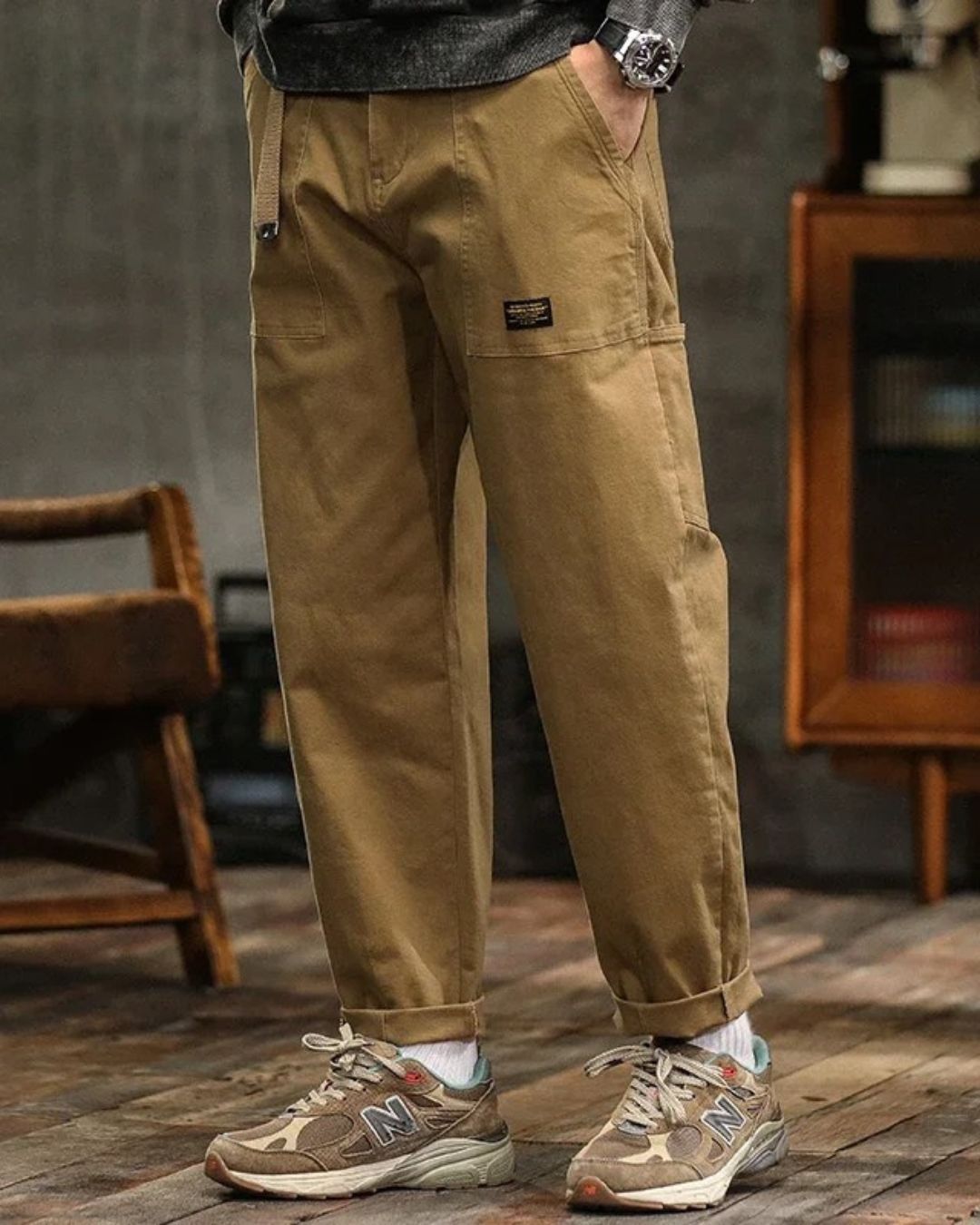Samuel – Men's Rugged Cargo Trousers with Pocket Panels - Image 6
