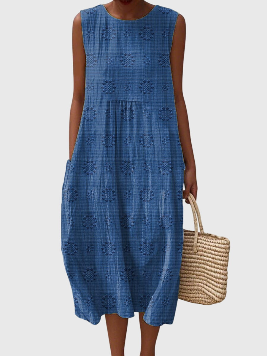 Eliza – Embroidered Sleeveless Midi Dress Womenswear