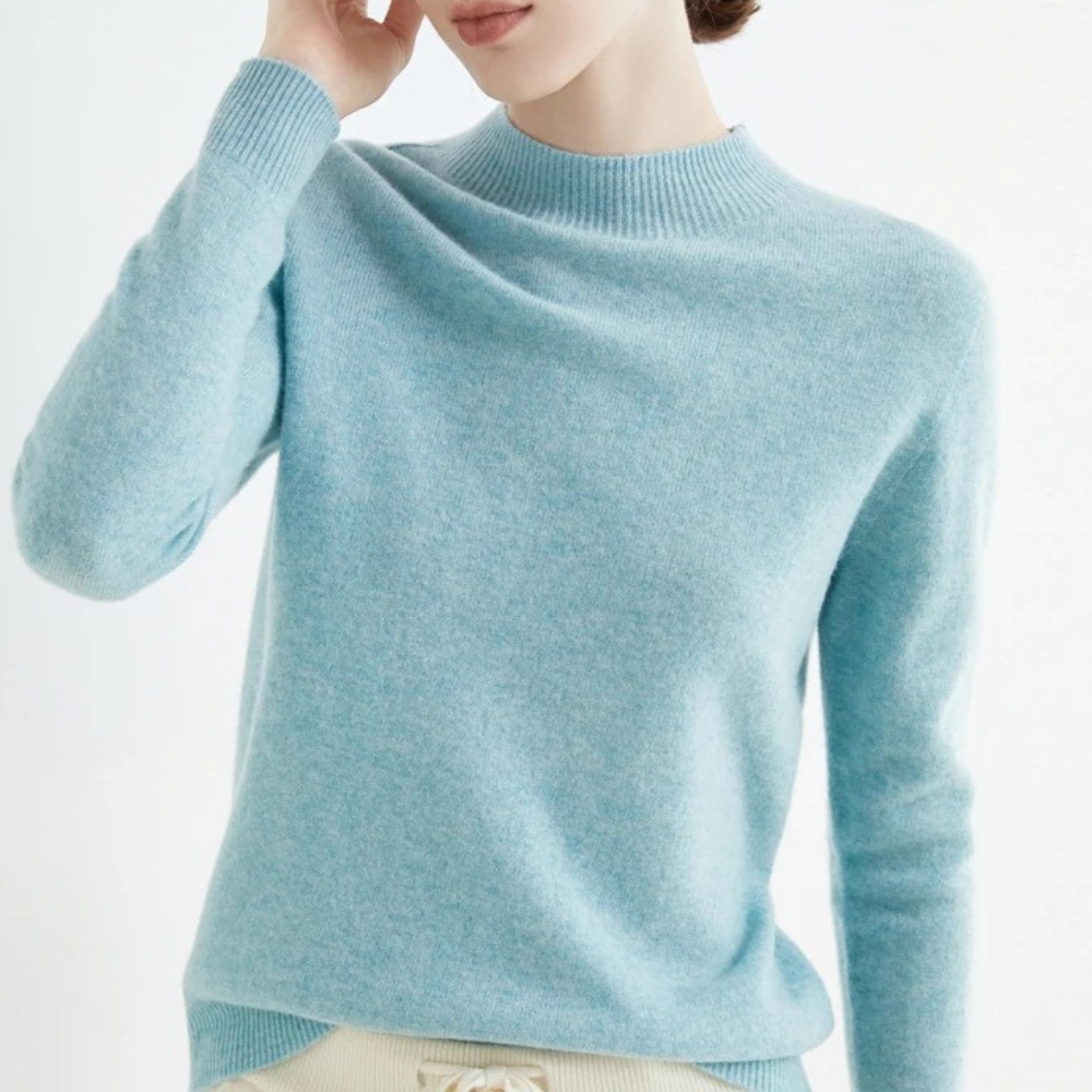 Women’s jumpers – Soft knit with a high collar - J&B; - 2 - London-stylehouse.com