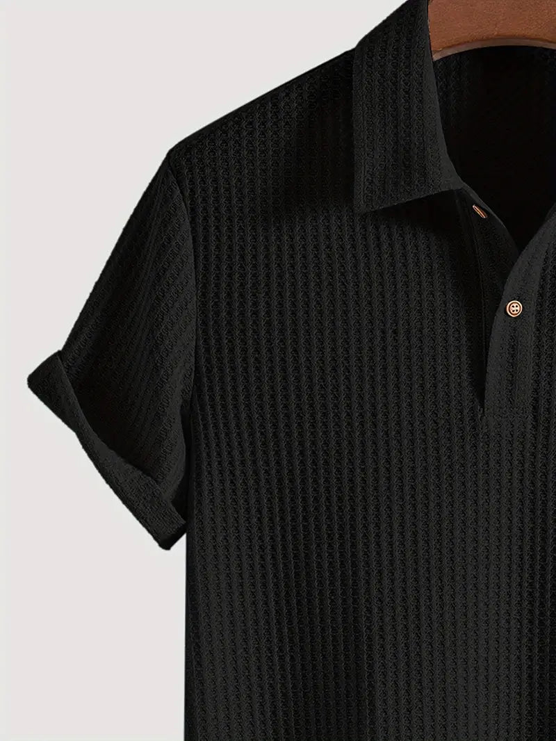 Lukas – Classic Textured Polo Shirt for Men - Image 6