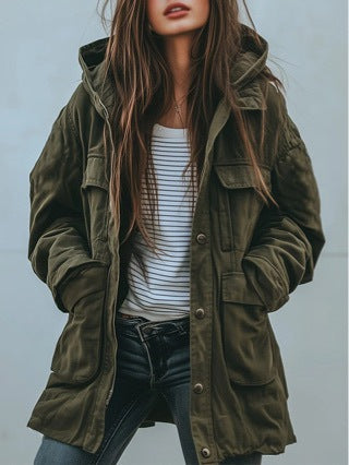 Fashionable women’s jacket with a hood and pockets - J&B; - 5 - London-stylehouse.com