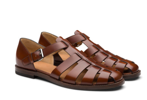 David – Men’s Leather Sandals Roman Style with Buckle - Image 8