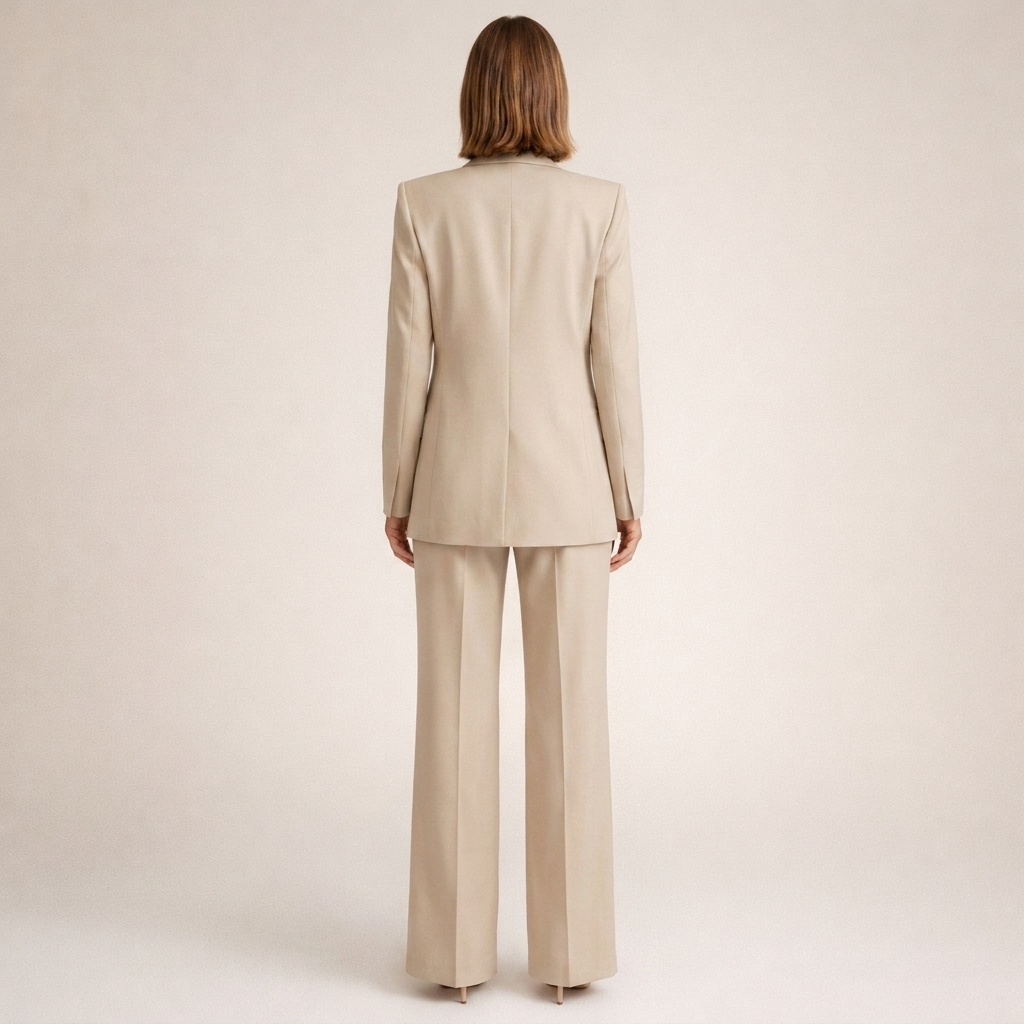 Two-Piece Set Women's Tailored Blazer and Wide-Leg Trousers - Image 2