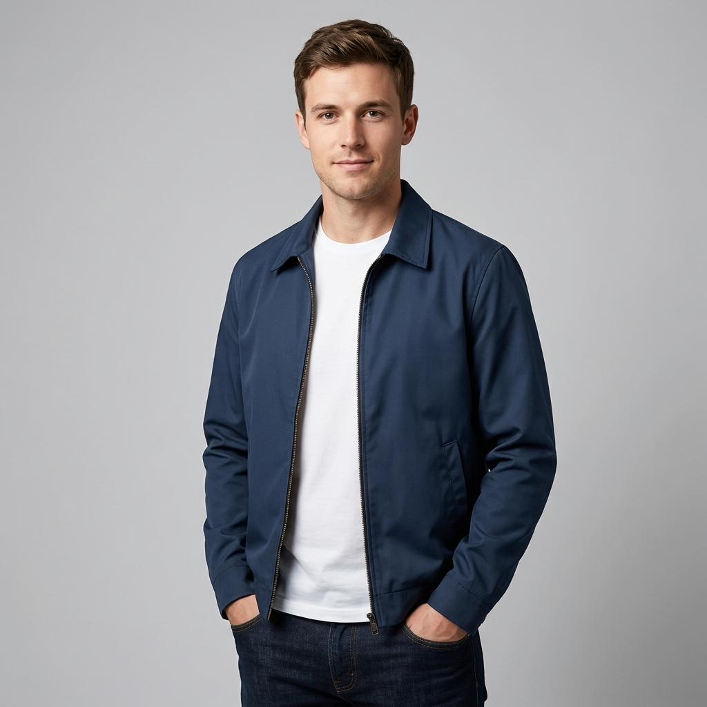 Casual men’s jacket in a slim-fit cut with a zip - J&B; - 4 - London-stylehouse.com