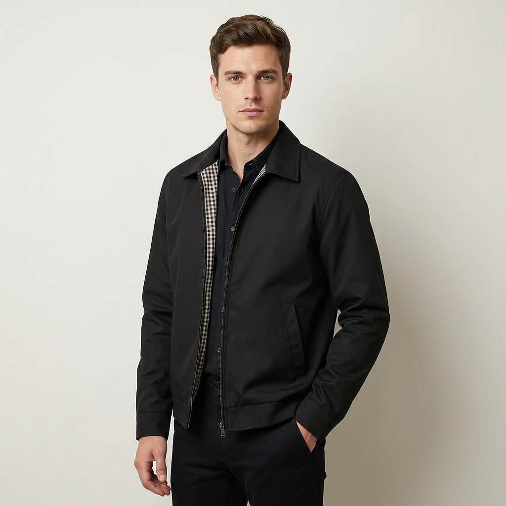 Casual men’s jacket in a slim-fit cut with a zip - J&B; - 6 - London-stylehouse.com