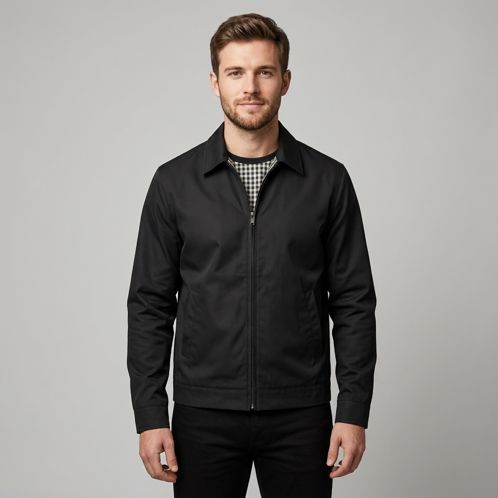 Casual men’s jacket in a slim-fit cut with a zip - J&B; - 7 - London-stylehouse.com