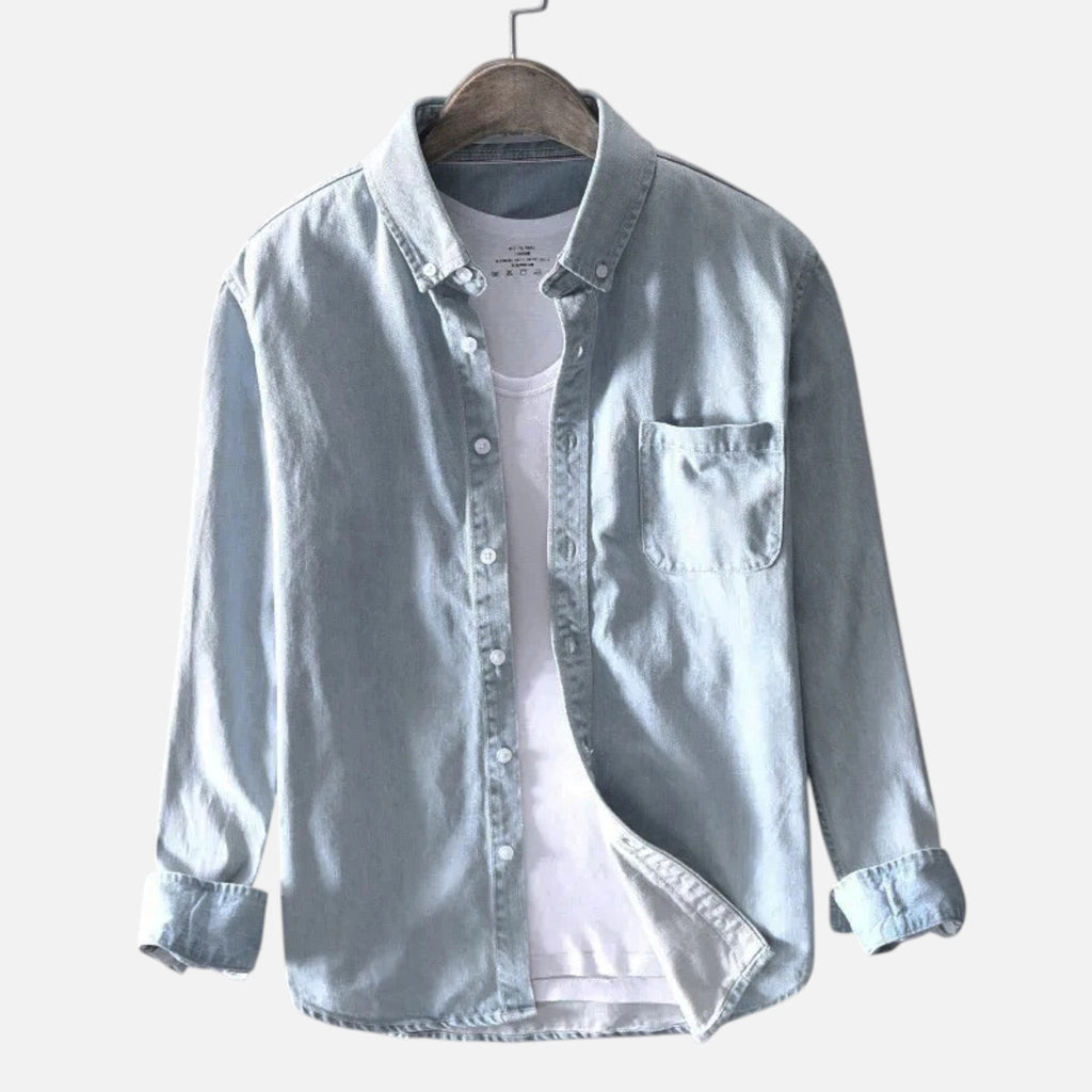 Markus – Casual Cotton Denim Long-Sleeve Shirt for Men - Image 1