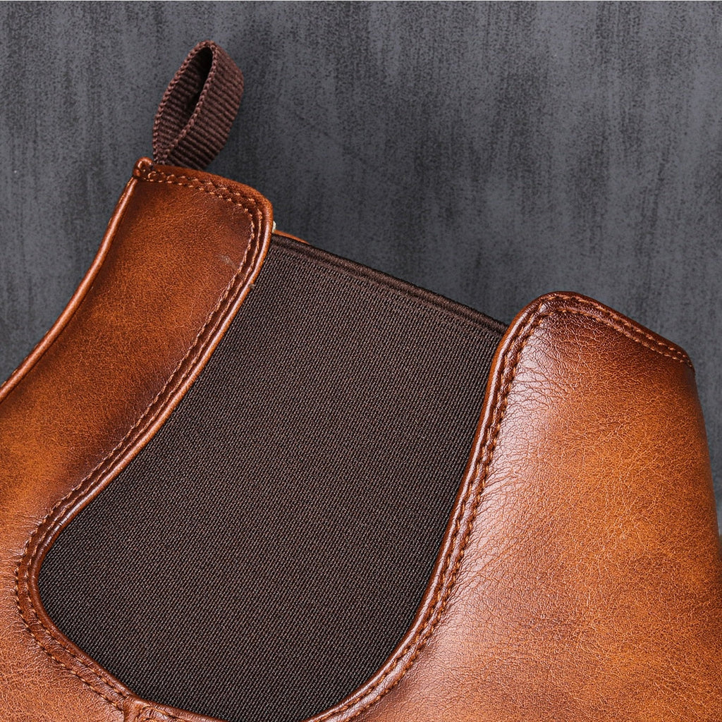 Men’s brown Chelsea boots with elasticated panels - J&B; - 8 - London-stylehouse.com