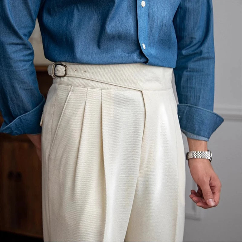 Paul – Men’s Pleated Tailored Trousers