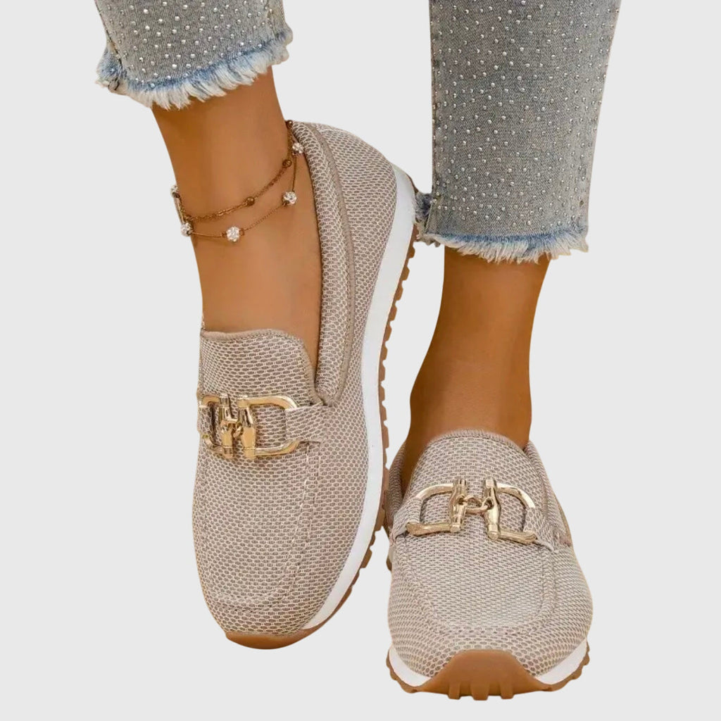 Britta – Women Metal Accent Slip On Loafers - Image 8