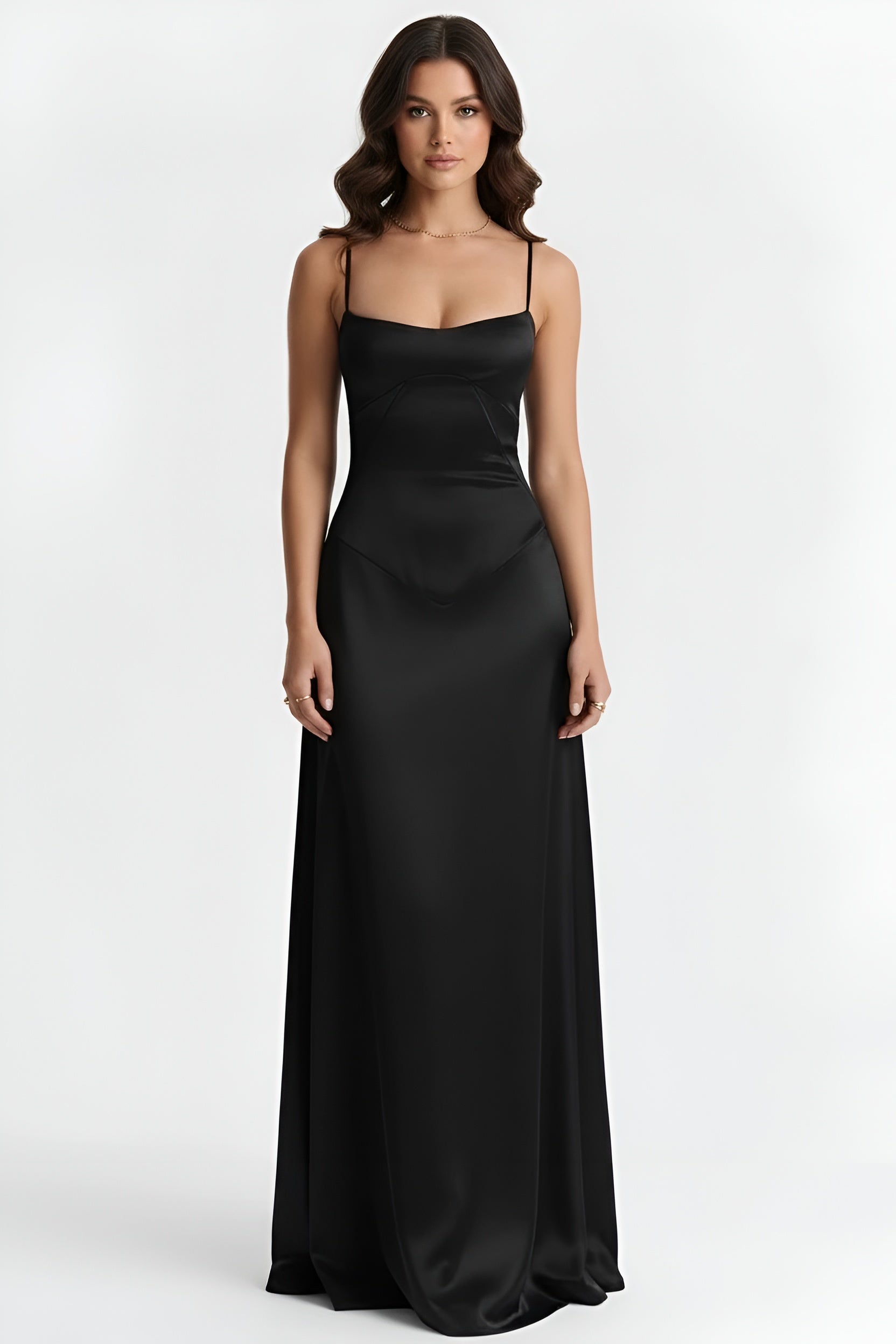 Lila – Elegant Fitted  Long Dress with Thin Straps for women - Image 7