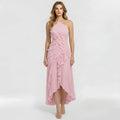 Ingrid – Elegant long dress with ruffles and pleats for Women - Image 4