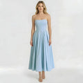 Gisela – Elegant strapless midi dress with full skirt for Women - Image 4